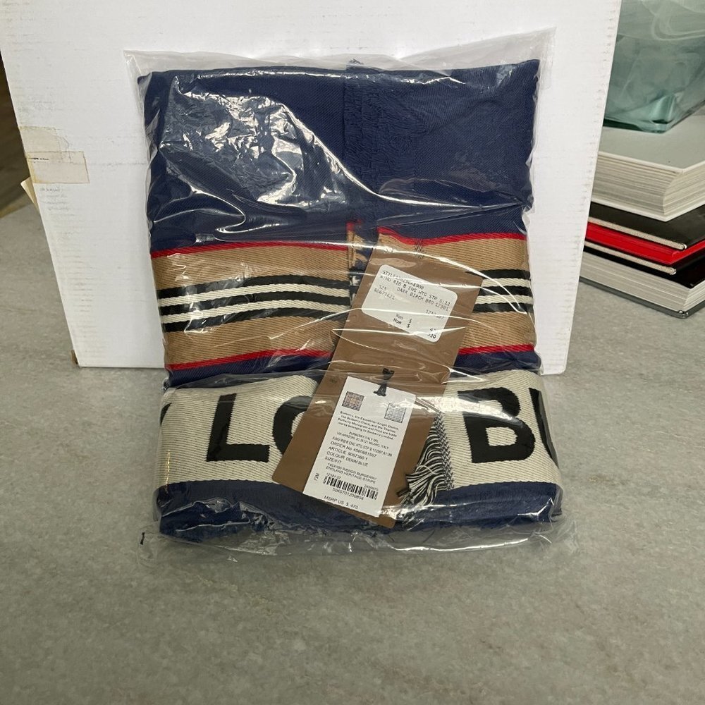 Burberry England Striped Blue Heritage  Scarf, 185cm X 100cm, XL size - Picture 16 of 16